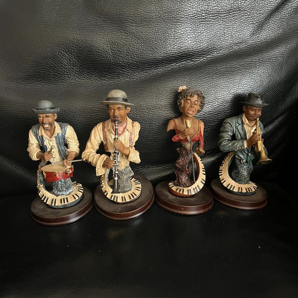 Jazz Musicians Singer trumpet drum clarinet Sculptures